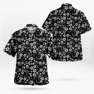 Small Daisies Black White Hawaiian Shirt