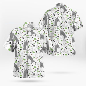 Totoro,White Totoro and Soot Sprites Pattern Hawaiian Shirt