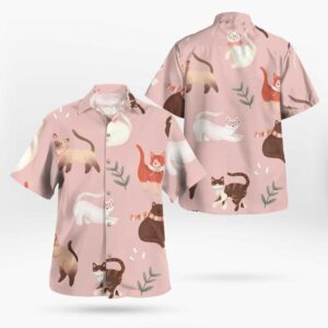Unique Cat Pink Hawaiian Shirts