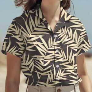 bamboo hawaiian shirt women model