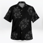 rose black hawaiian shirt
