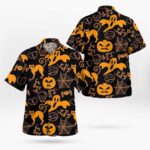 Angry Pumpkin and Ghost Pattern Hawaiian Shirt