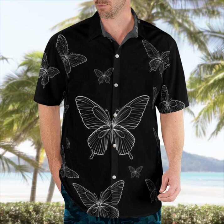 Butterfly Black Button Up Shirt