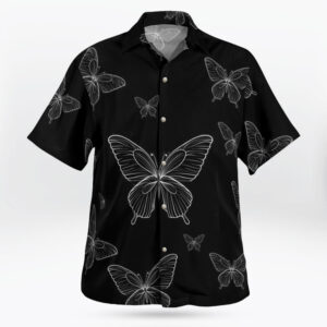 Butterfly Black Button Up Shirt