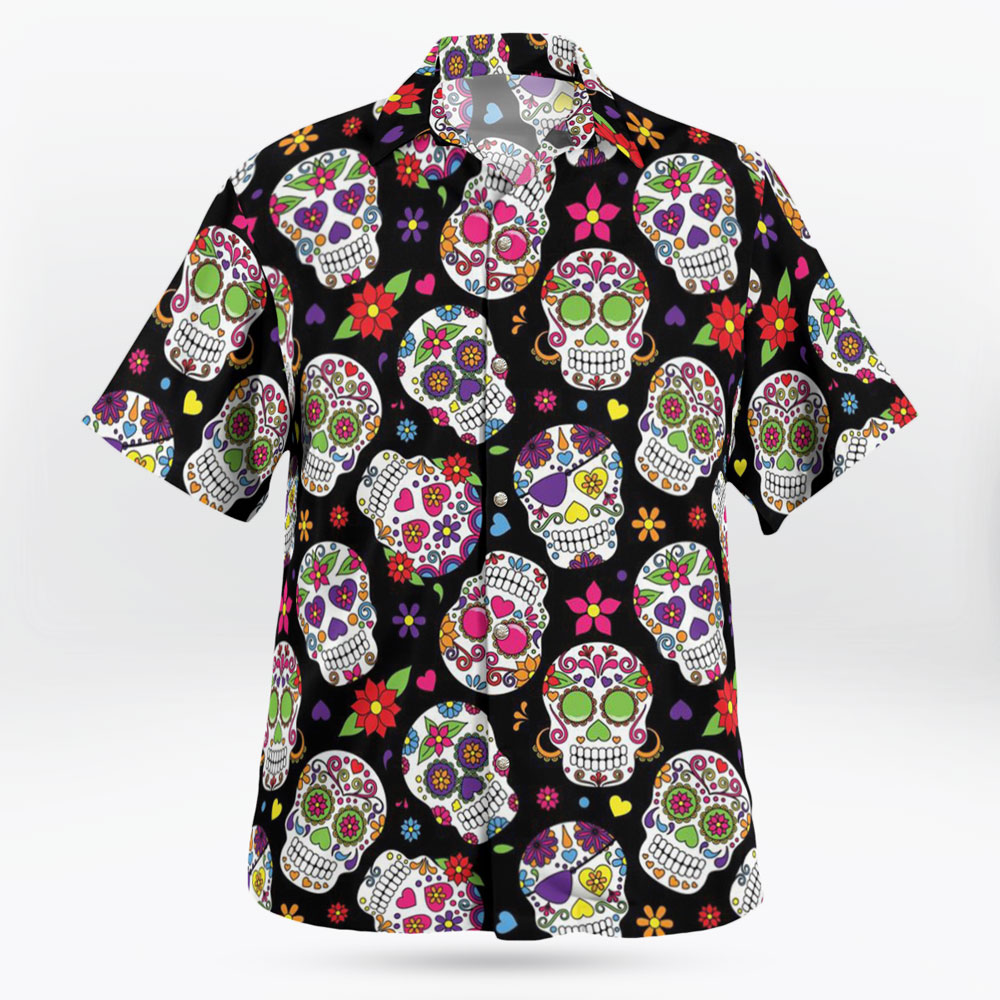 Candy Skull Tropical Hawaiian Shirt For Men 4 Candy Skull Tropical Hawaiian Shirt