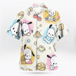 Cute Pochacco Hawaiian Short Sleeve Shirt