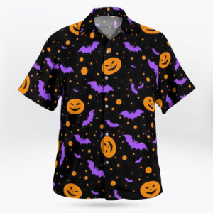 Halloween Bats And Pumpkins Aloha Shirts