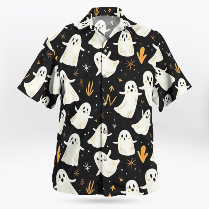 Halloween ghosts Funny Hawaiian Short Sleeve Shirt