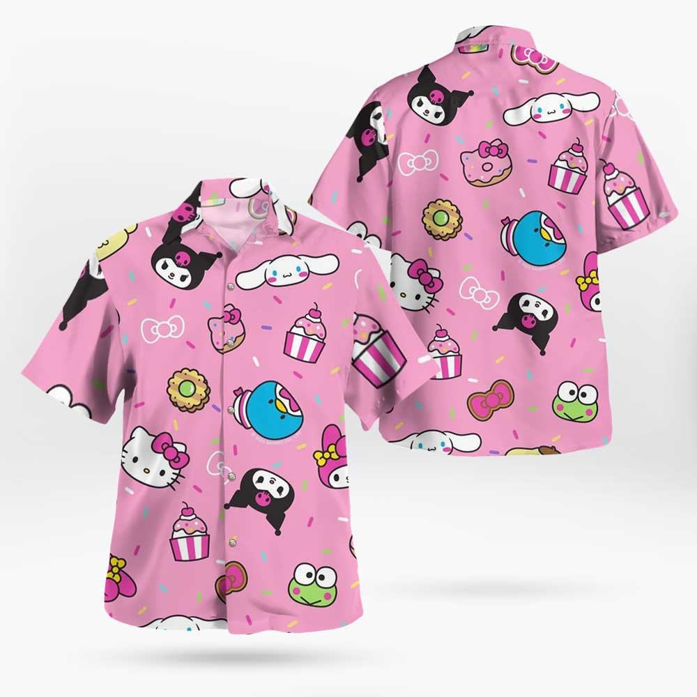 Pink Hello Kitty Cartoon Character Hawaiian Shirt 4 Hello Kitty Cartoon Character Hawaiian Shirt