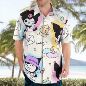 Kuromi Hello Kitty Hawaiian Tropical Shirt