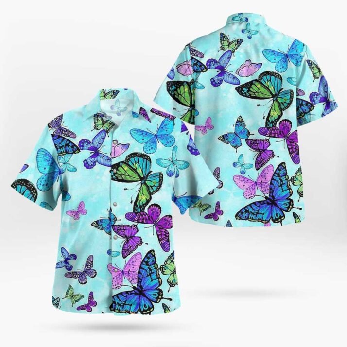 Magic Wings Butterfly Blue Hawaiian Shirt