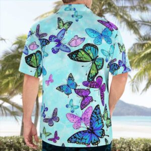Magic Wings Butterfly Blue Hawaiian Shirt