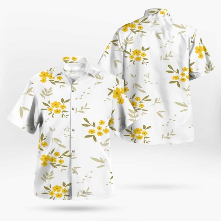 Matching Yellow Flower Hawaiian Shirts