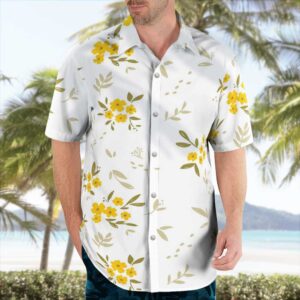 Matching Yellow Flower Hawaiian Shirts