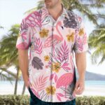 Pink Flamingo Pastel Hawaiian Short Sleeve Shirt