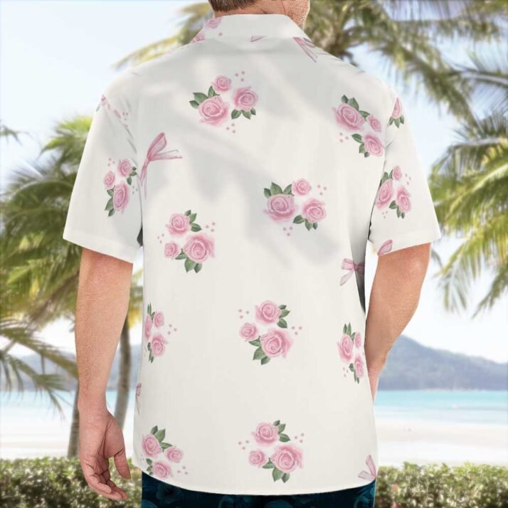 Pink Rose Flower Hawaiian Shirt