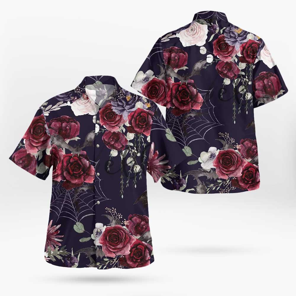 Spider Webs on Flowers Hawaiian Short Sleeve Shirt 5 Spider Webs on Flowers Hawaiian Short Sleeve Shirt