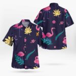 Summer Flamingo Pattern Tropical Hawaiian Shirt
