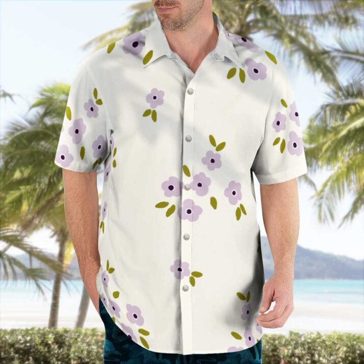 Tropical Small Lavender Flowers Floral Shirt