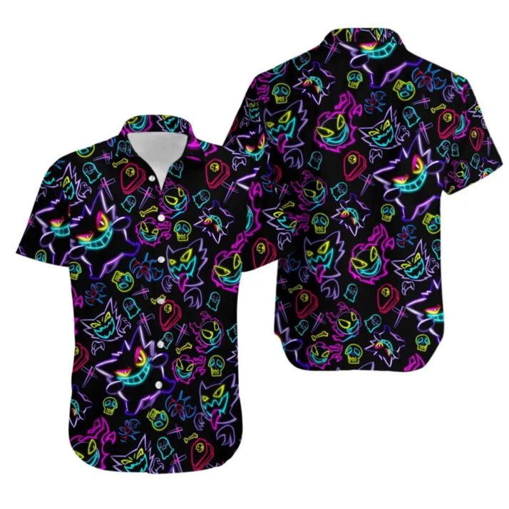 Pokemon Gengar Patterm Aloha Shirt