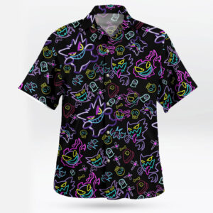 Pokemon Gengar Pattern Aloha Shirt – Unique Anime Hawaiian Shirt for Fans