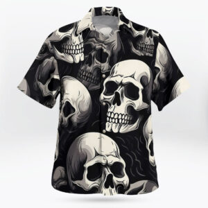 3D Giant Skull Pattern Men's Hawaiian Shirt