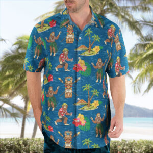 Aloha Bigfoot Style Hawaiian Shirt - Tropical Sasquatch Button-Up