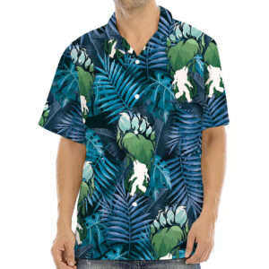 Bigfoot Blue Hawaiian Shirt