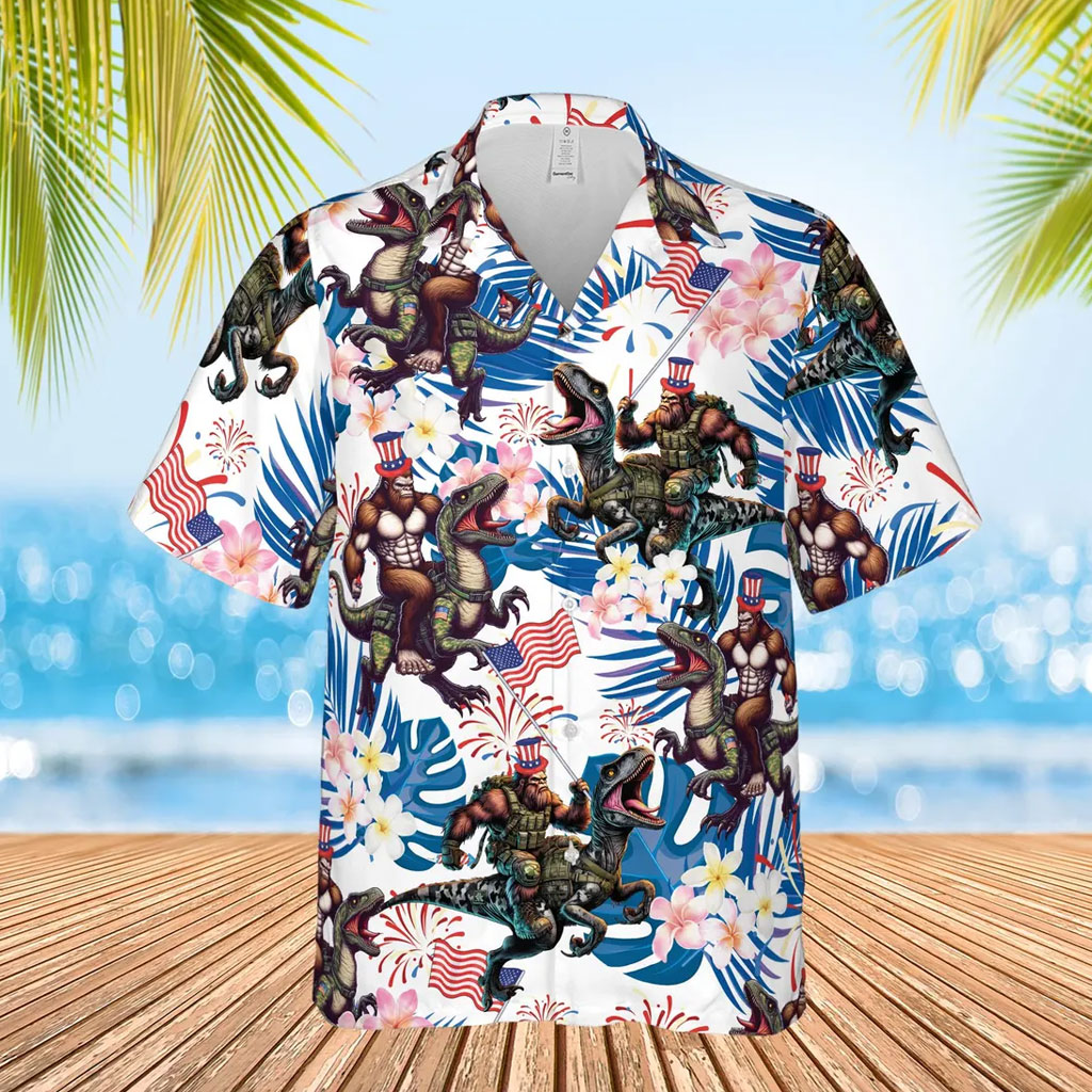 Bigfoot Riding Dinosaur Aloha Hawaiian Shirt 5 Bigfoot Riding Dinosaur Aloha Hawaiian Shirt