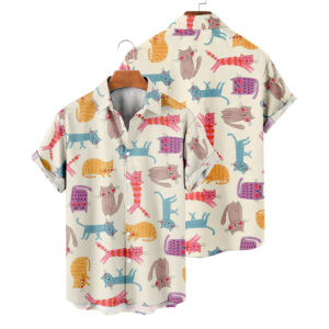 Cat Doodle Pattern Pet Hawaiian Shirt