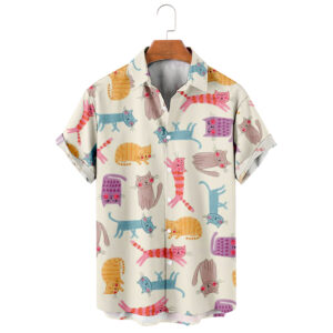 Cat Doodle Pattern Pet Hawaiian Shirt
