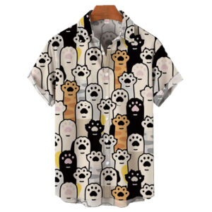 Funny Cat Paw Haven Men's Hawaiian Shirt