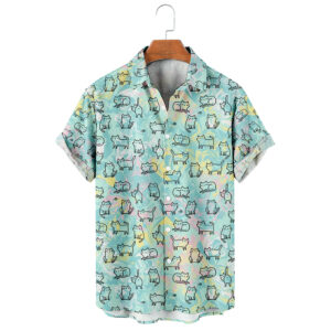 Cute Cat Button up Shirt Mens, Womens