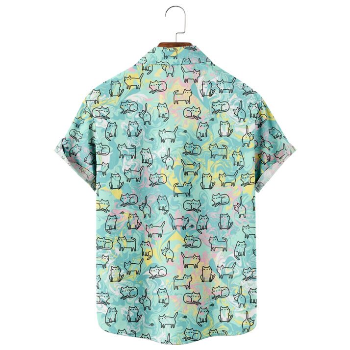 Cute Cat Button up Shirt Mens, Womens