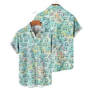 Cute Cat Button up Shirt Mens, Womens