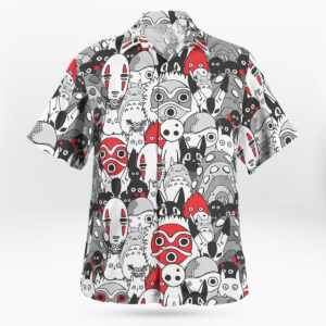 Ghibli Faces Frenzy Hawaiian Shirt