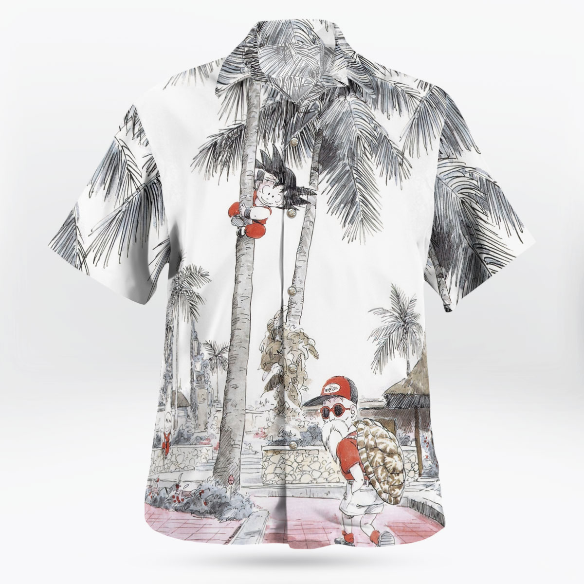 Goku and Master Roshi Button Up Hawaiian Shirt 5 Goku and Master Roshi Button Up Hawaiian Shirt