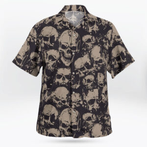 Dark Gothic Skull Pattern Men's Hawaiian Shirt