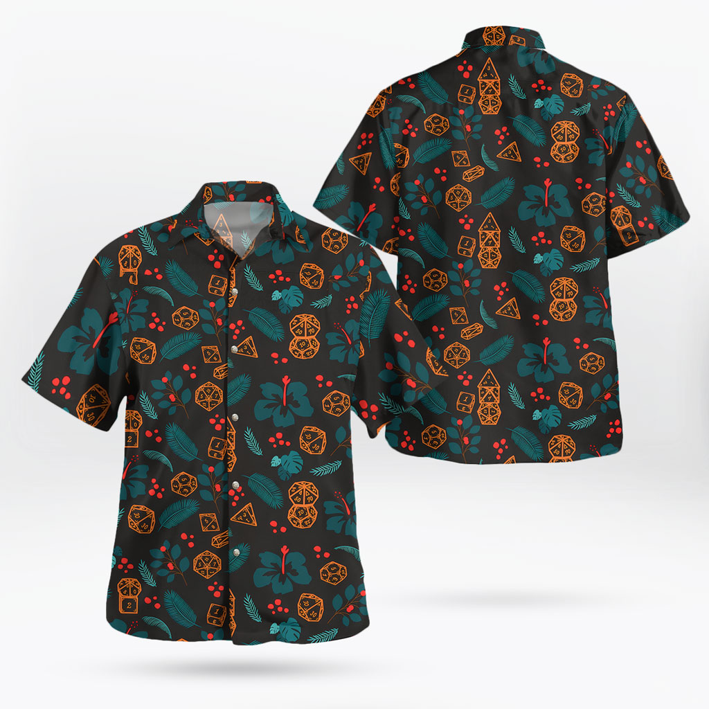 Hawaiian DnD Dice Shirt - Tropical Aloha Style DnD Hawaii Shirt 3 Hawaiian DnD Dice Shirt - Tropical Aloha Style DnD Hawaii Shirt - Image 3