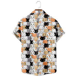 Hawaiian Shirt with Cat Face