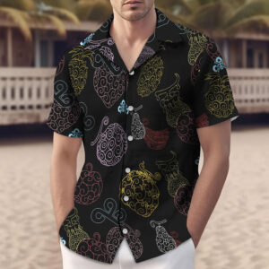 Devil Fruits Sketch Button Up Hawaiian Shirt