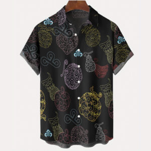 Devil Fruits Sketch Button Up Hawaiian Shirt