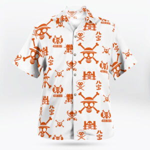 One Piece Jolly Roger Orange Hawaiian Shirt