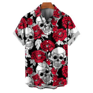 Skull Blossom Men's Hawaiian Shirt