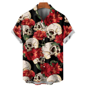 Skull Blossom Men's Hawaiian Shirt