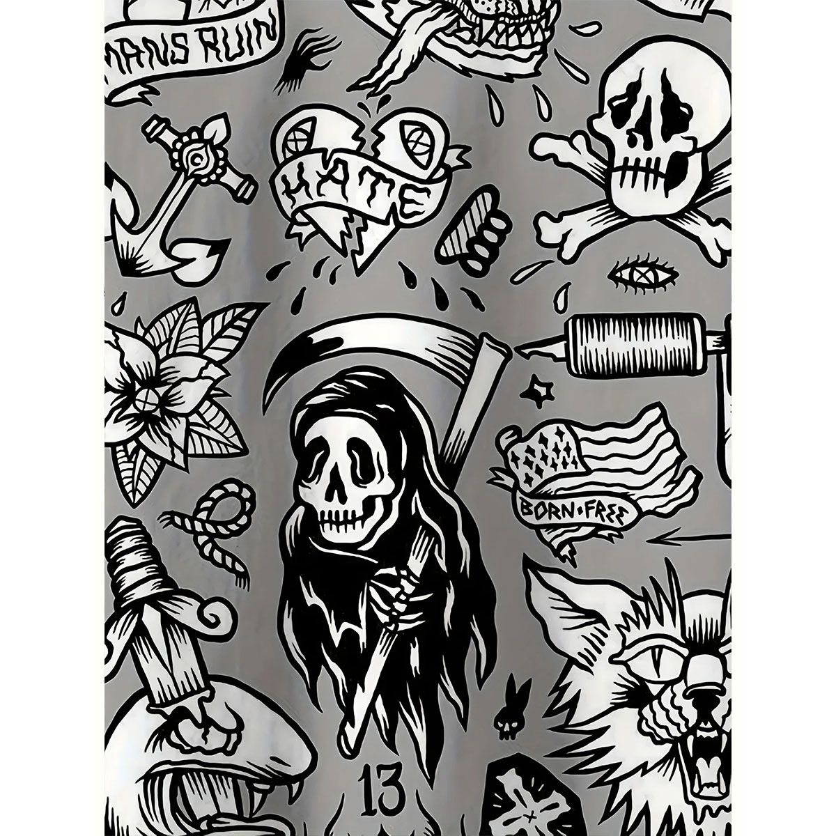 Skull Horror 3d Print Casual Men's Hawaiian Shirts 8 Skull Horror 3d Print Casual Mens Hawaiian Shirts 3