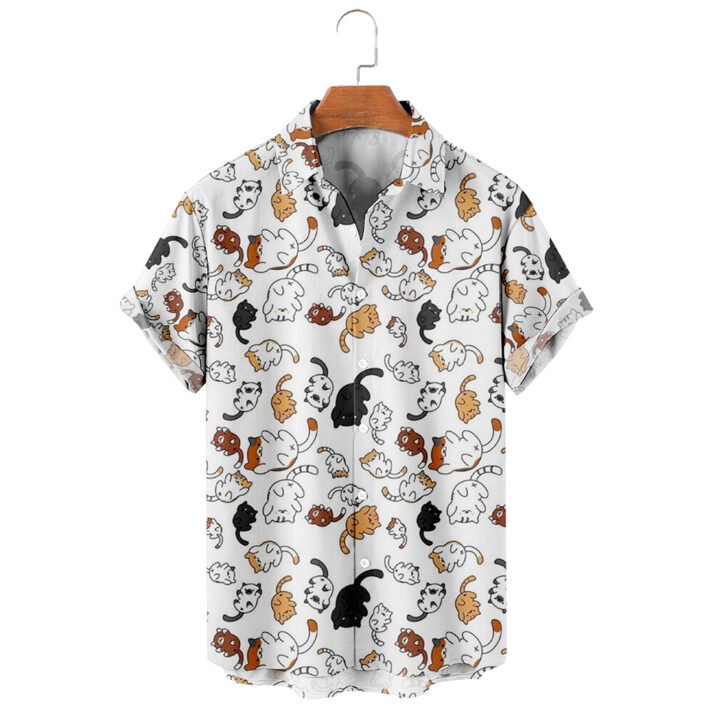 Sleepy Cat Belly Up Cat Short Sleeve Shirt