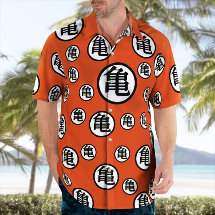 Son Goku Turtle Hermit Symbols Pattern Hawaiian Shirt - Image 2