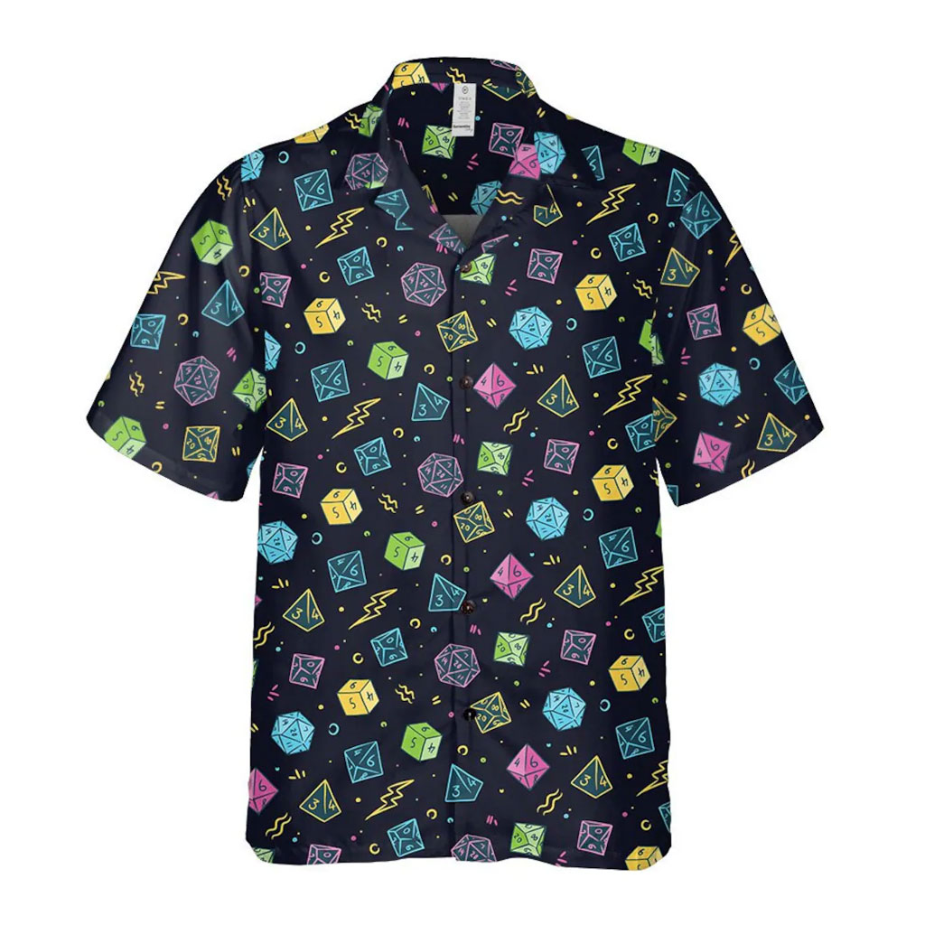 Dnd Pattern Navy Hawaiian Shirt 6 Dnd Pattern Navy Hawaiian Shirt