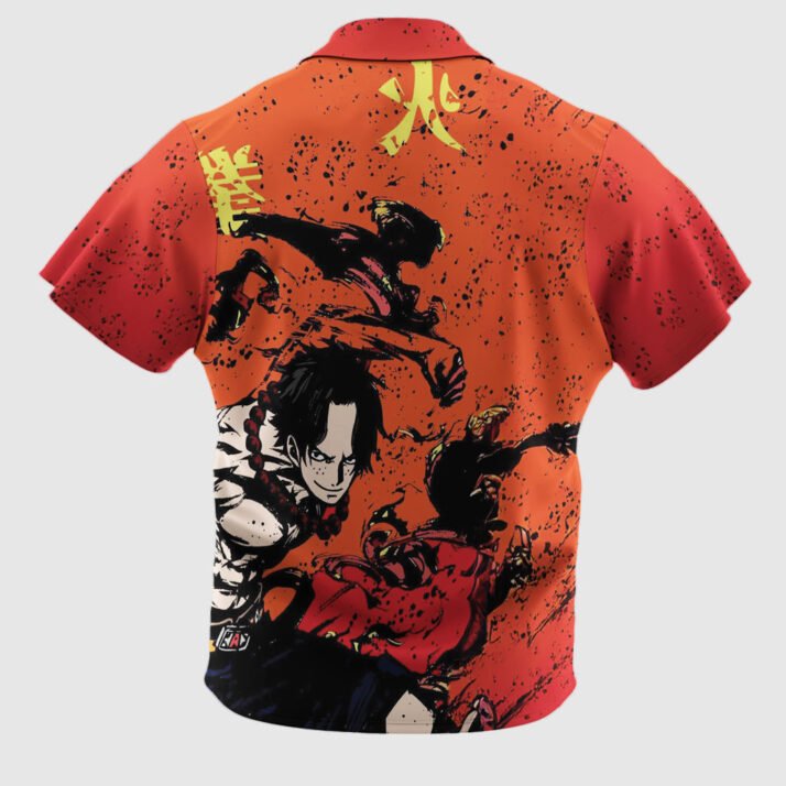 ACE Fire Flame Hawaiian Shirt One Piece Cosplay - Image 3